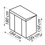 KOVINSKA VRTNA HIŠKA VITAVIA LIEGE 64, MAT ANTRACIT 180X184X109 - slika 6